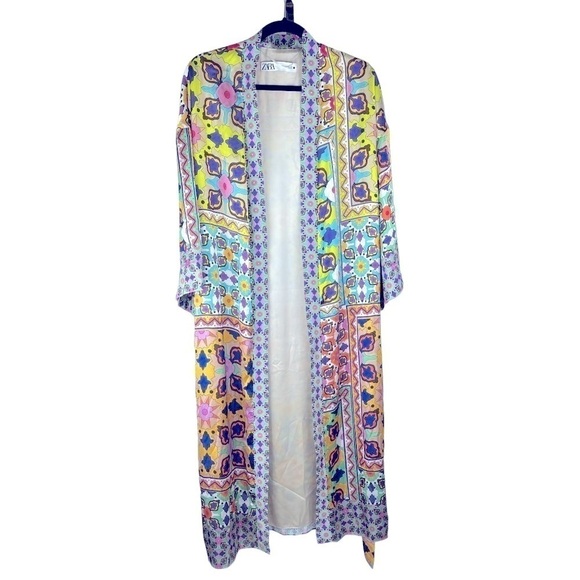 Zara womens long kimono style oversized Small 48” long fully lined - Picture 2 of 12